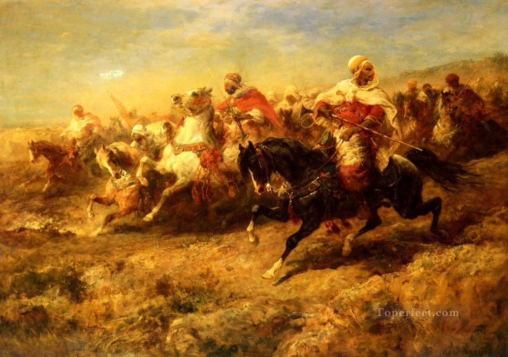 Arabe Horsemen Arabe Adolf Schreyer Peintures à l'huile